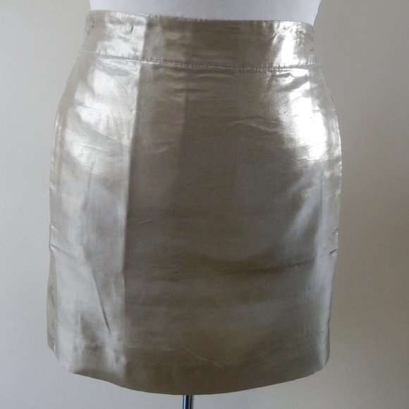 J. Crew Dresses & Skirts - J. Crew Metallic Gold Silk Mini Skirt